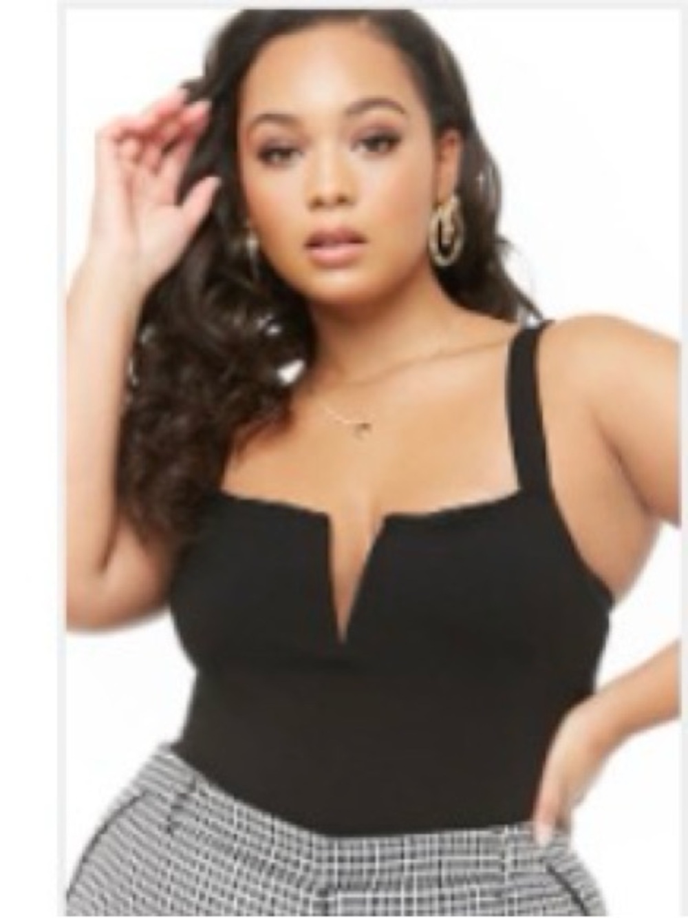Plus size V-Neck wire Bodysuit
